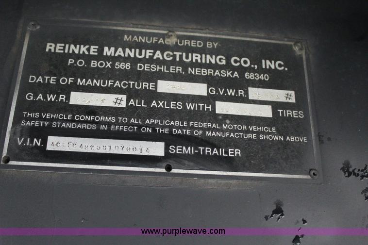 image for item J4251 1995 Reinke flatbed trailer