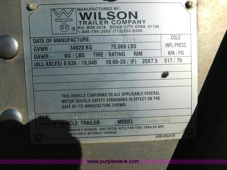 image for item J6843 2010 Wilson DWH-550 double hopper grain trailer
