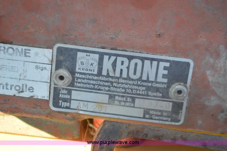 image for item K7591 Krone AM281 rotary mower