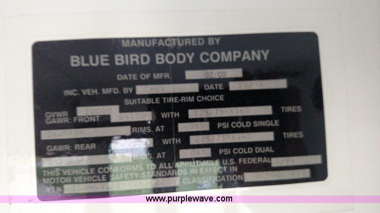 image for item BR9417 2000 Chevrolet Express 3500 Cargo school bus