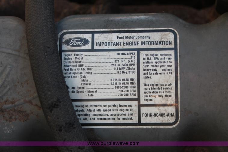 image for item H8036 1991 Ford F800 refuse truck