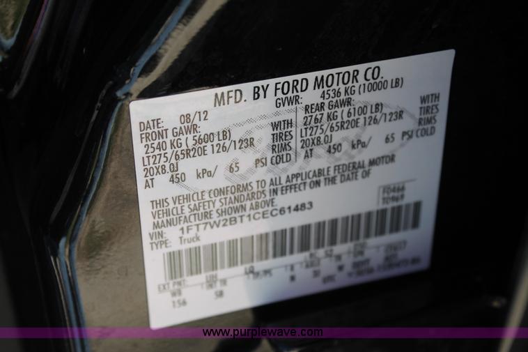 image for item J1388 2012 Ford F250 Super Duty Lariat Crew Cab pickup truck