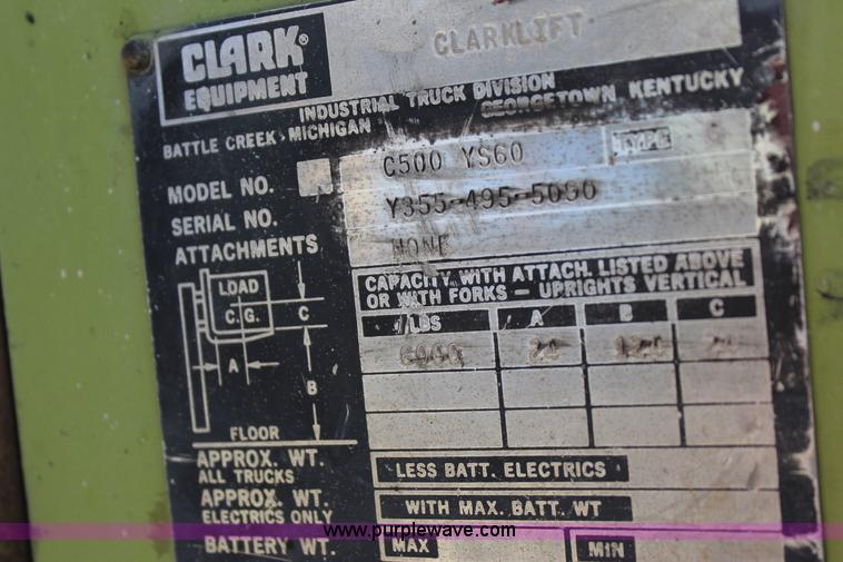image for item J4278 Clark C500YS60 forklift