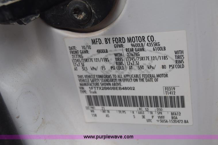 image for item J6583 2011 Ford F250 Super Duty XLT SuperCab pickup truck