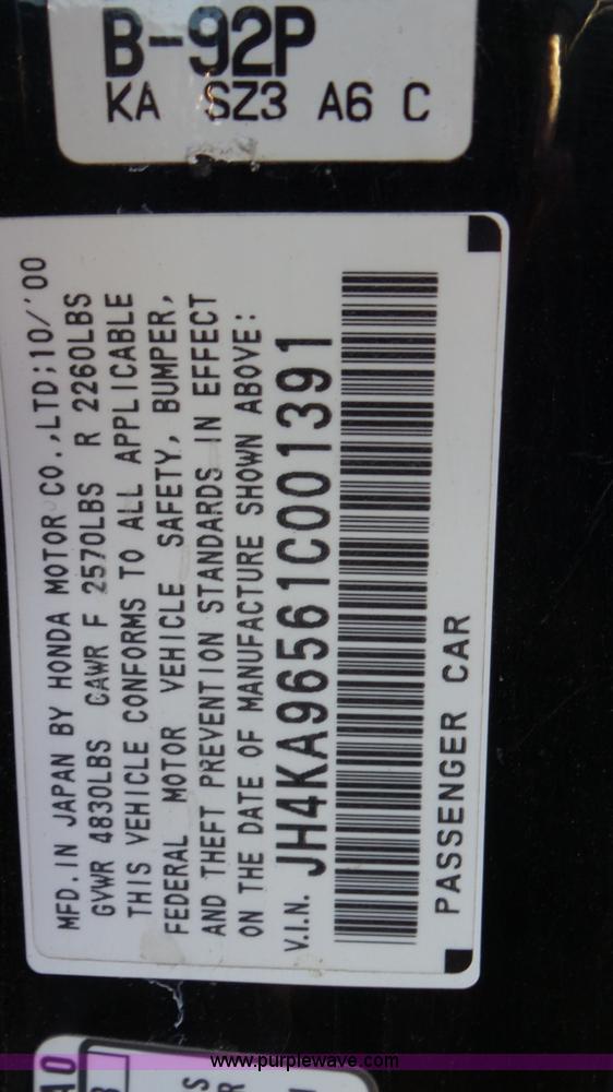 image for item J8460 2001 Acura RL