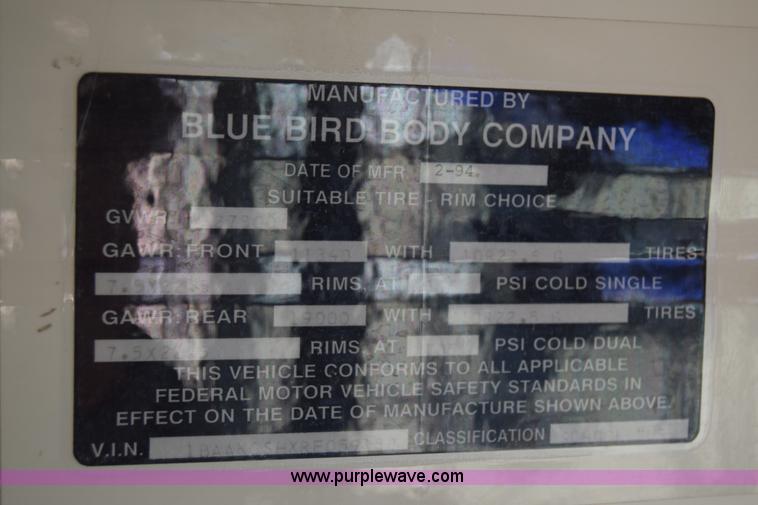 image for item K4971 1994 Blue Bird TC2000 school bus