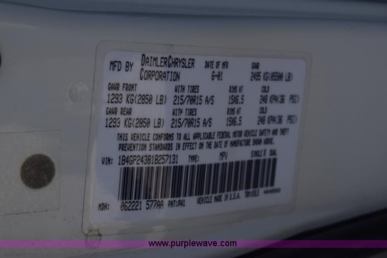 image for item K4974 2001 Dodge Grand Caravan SE van