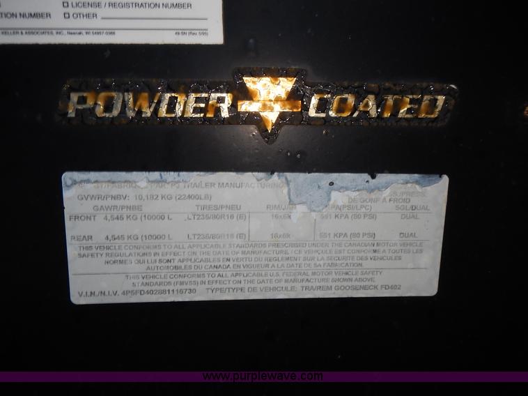 image for item L3519 2008 PJ equipment trailer