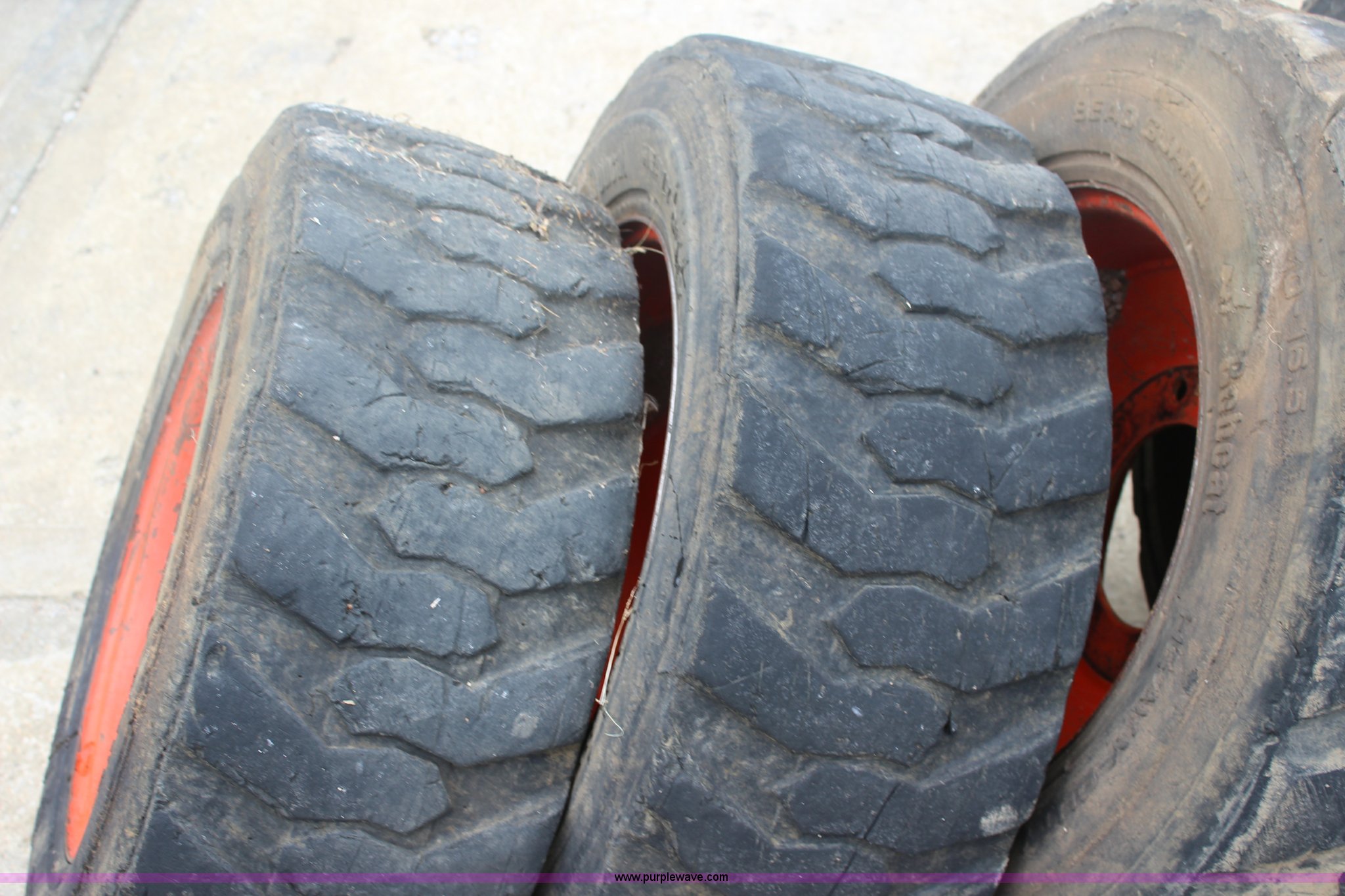 (4) Bobcat 1016.5 foamfilled skid steer tires and wheels in Paola, KS