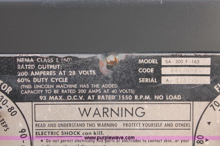 image for item AO9469 Lincoln SA-200-F-163 welder