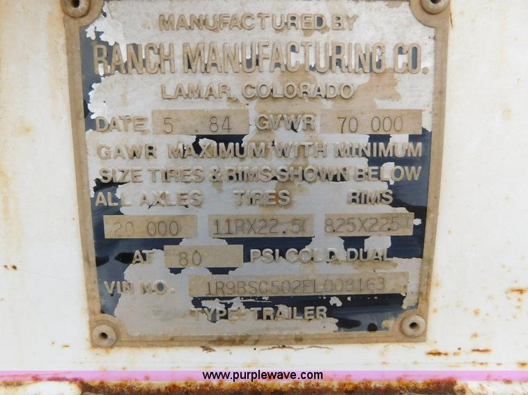 image for item AW9412 1984 Ranch bottom dump trailer