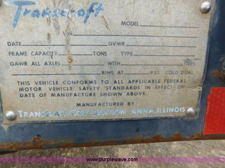 image for item AW9416 1992 Transcraft TL-110 flatbed trailer