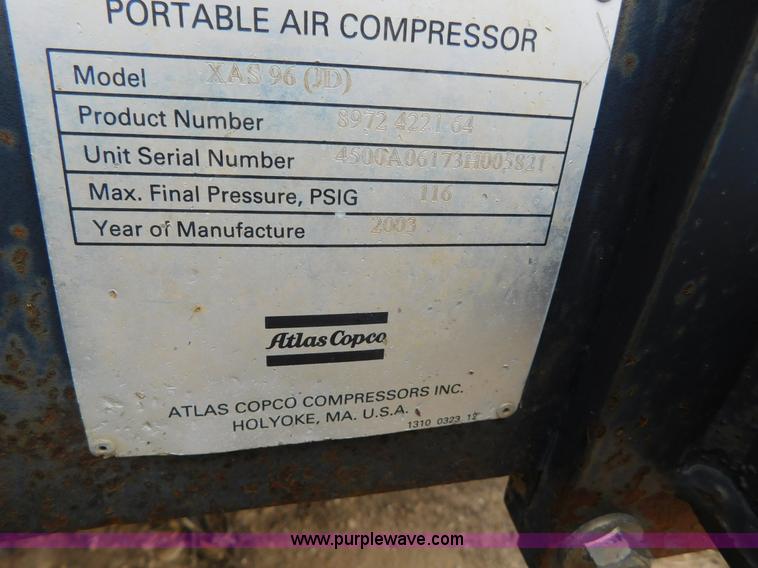 image for item AW9418 2003 Atlas Copco XAS 96 air compressor