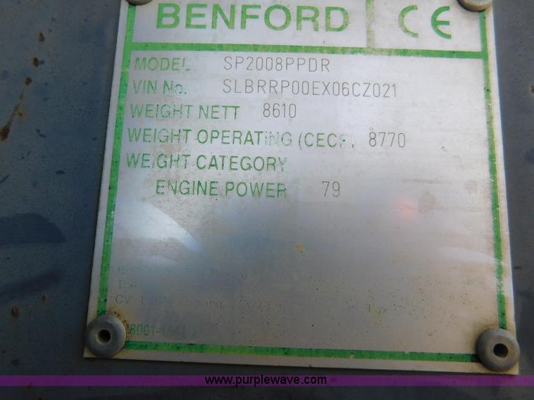 image for item AW9431 Benford SP2008PPDR single drum vibratory roller