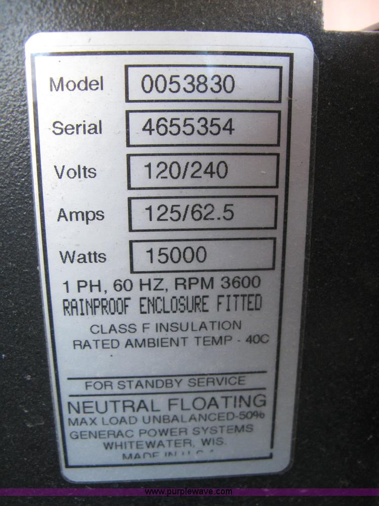 image for item BP9652 Generac Watchdog standby generator