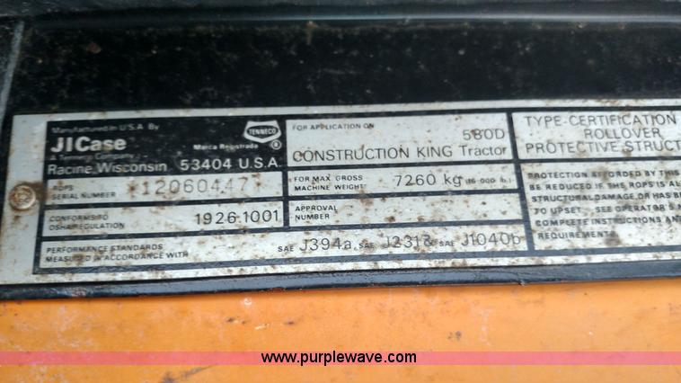 image for item BR9424 1982 Case 580D backhoe