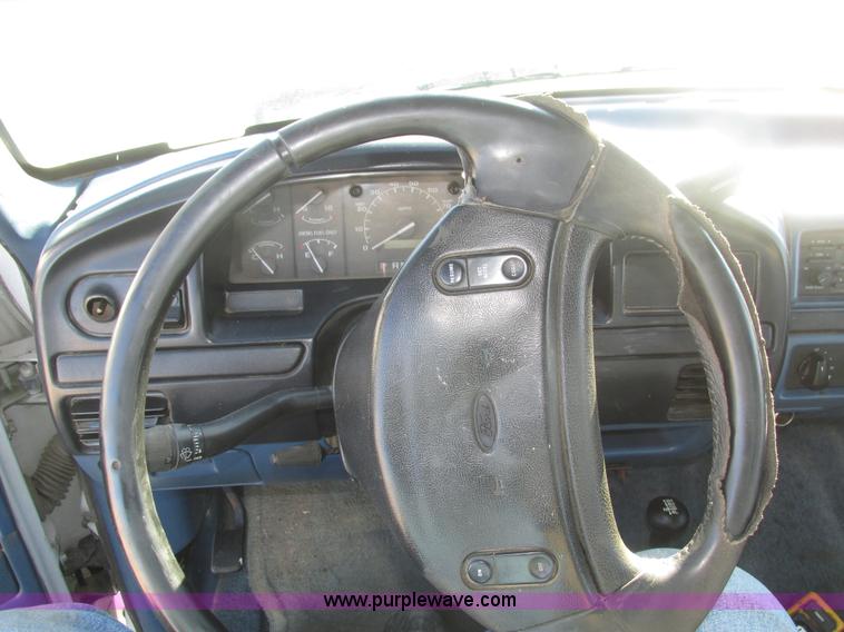 image for item H1032 1996 Ford F350 XLT Crew Cab flat dump bed truck