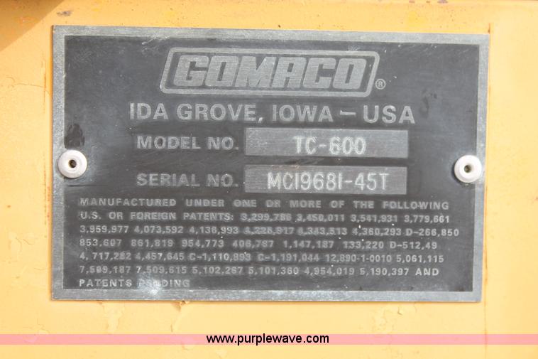 image for item H8072 1994 Gomaco TC-600 texture cure machine