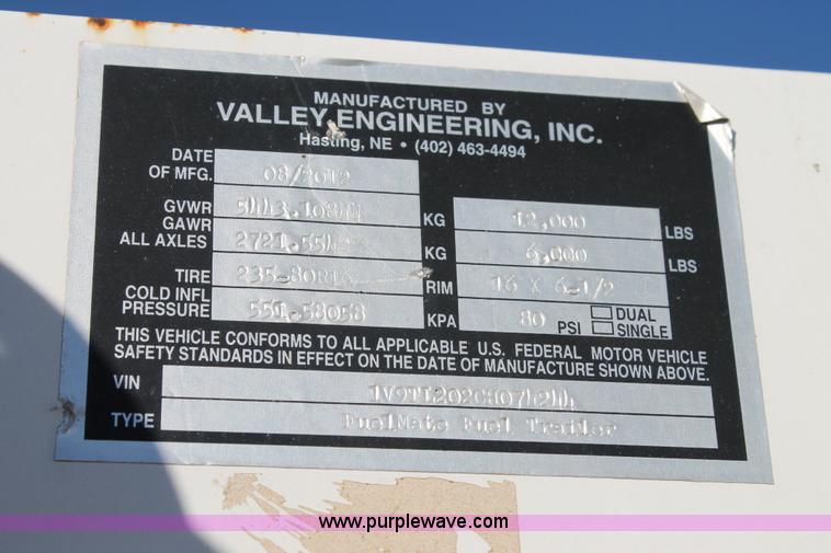 image for item J1354 2012 Fuel Mate fuel trailer