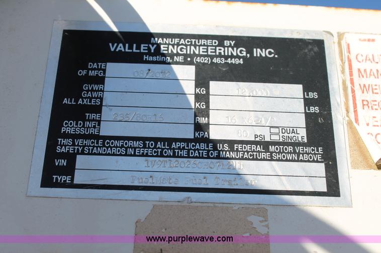 image for item J1355 2012 Fuel Mate fuel trailer