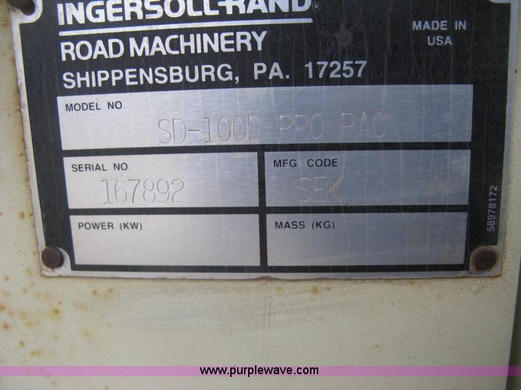 image for item J2997 Ingersoll Rand SD100D Pro Pac compactor