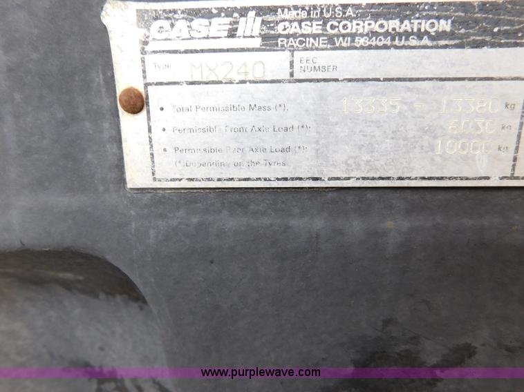 image for item AW9327 1998 Case IH MX240 MFWD tractor