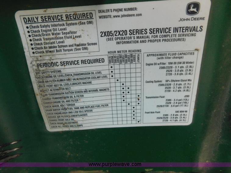 image for item AW9366 2011 John Deere 2720 MFWD tractor