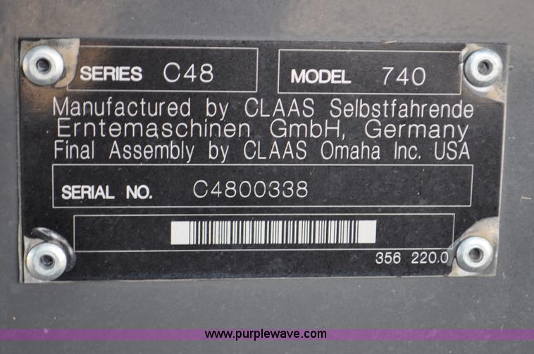 image for item G7073 2012 Lexion Claas 740 combine