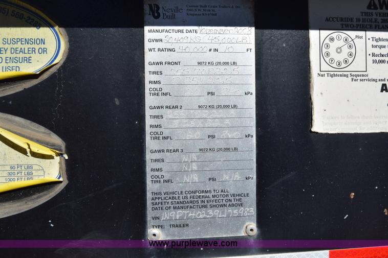 image for item K4993 2009 Neville sprayer trailer