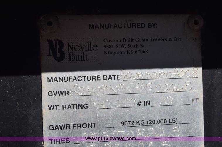 image for item K4993 2009 Neville sprayer trailer