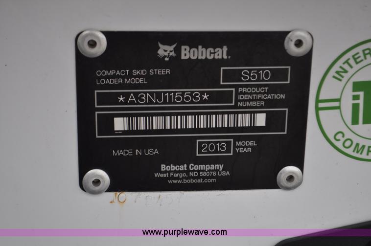 image for item G7053 2013 Bobcat S510 skid steer