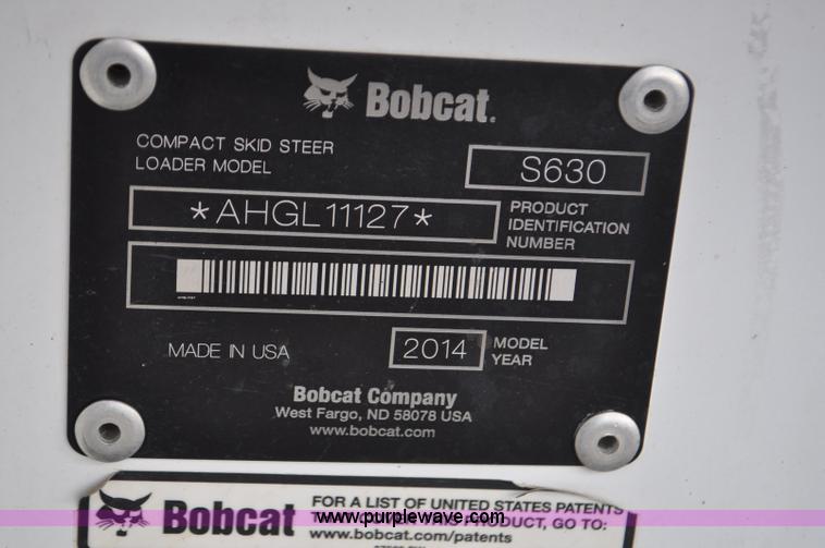 image for item G7077 2014 Bobcat S630 skid steer