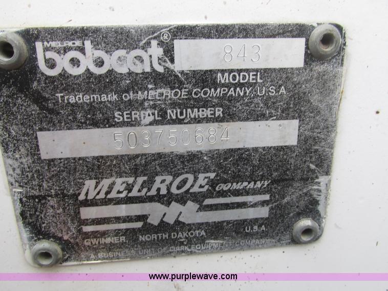 image for item H1005 Bobcat 843 skid steer