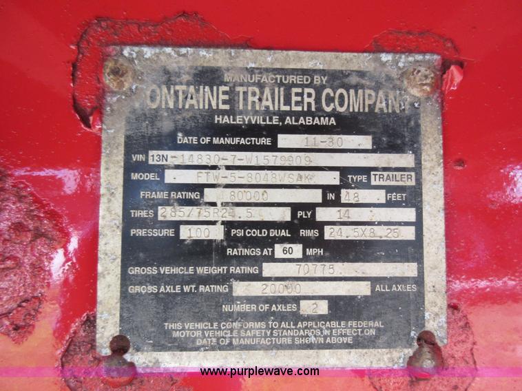 image for item I6461 1999 Fontaine flatbed trailer