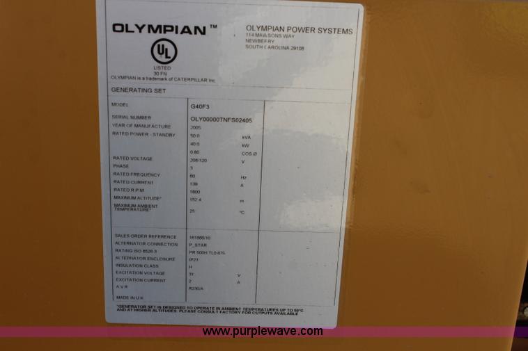 image for item J4545 Olympian G40F3 generator