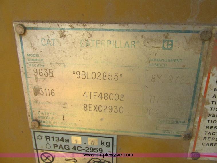 image for item K5242 1998 Caterpillar 963B track loader