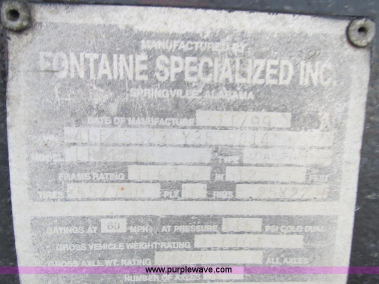 image for item K5246 2000 Fontaine LP50NCP lowboy equipment trailer