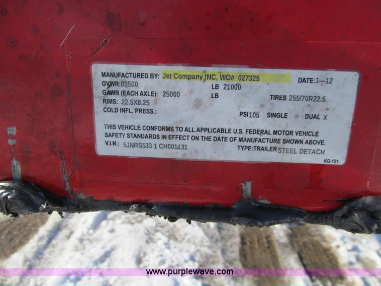 image for item L1838 2012 Jet lowboy equipment trailer