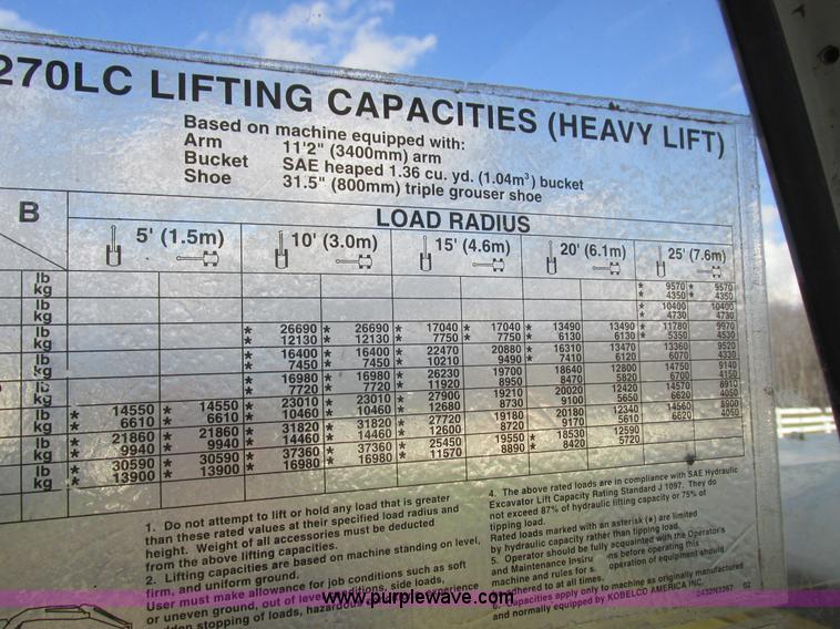 image for item L4151 1996 Kobelco SK270LC excavator