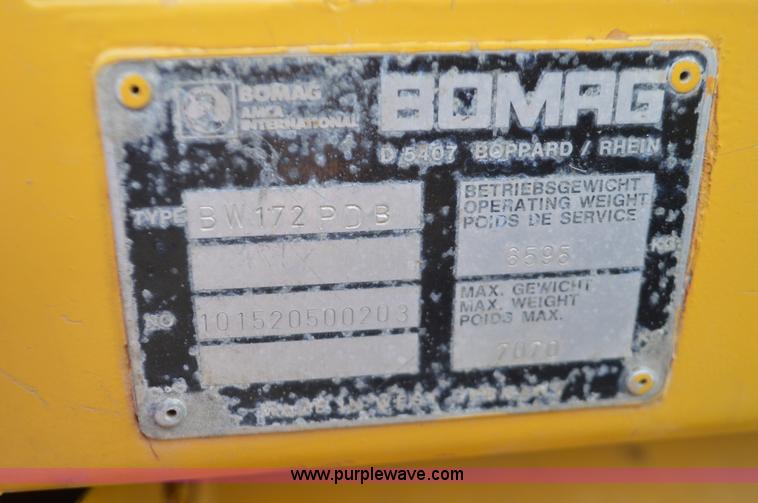 image for item L4581 Bomag BW172PDB single drum vibratory compactor