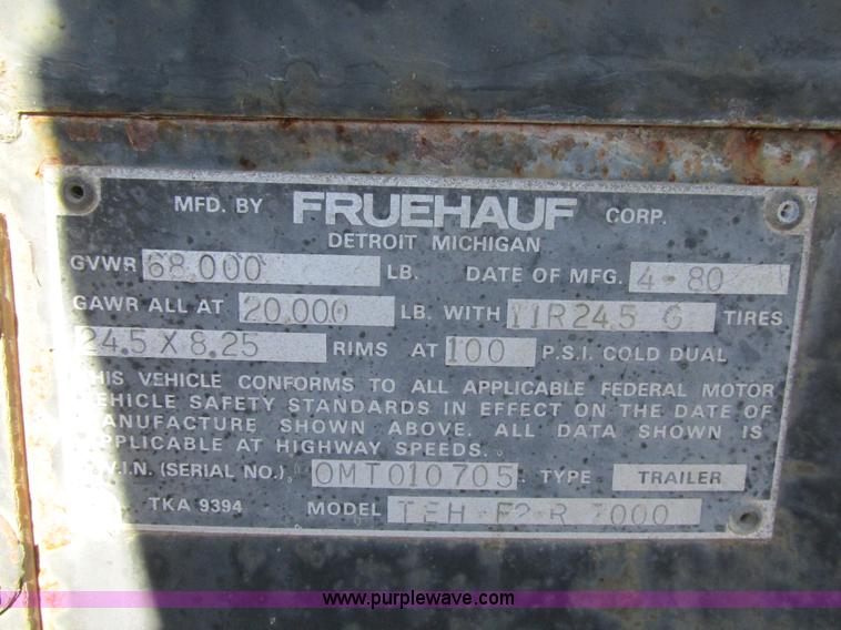 image for item L5349 1980 Fruehauf TEHE2-R7000 tank trailer