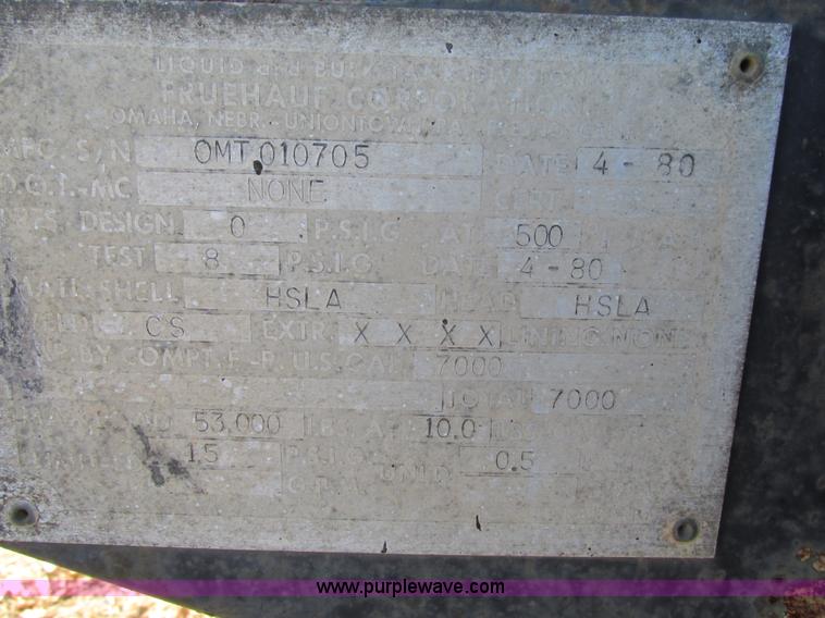 image for item L5349 1980 Fruehauf TEHE2-R7000 tank trailer