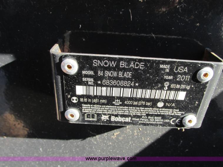 image for item N9268 2011 Bobcat 84 snow plow