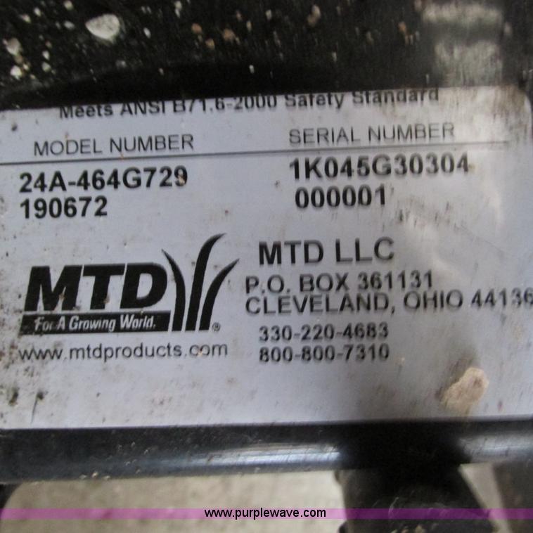 image for item BG9196 MTD Yard Machines chipper/shredder