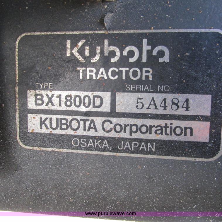 image for item BG9199 2003 Kubota BX1800 MFWD tractor