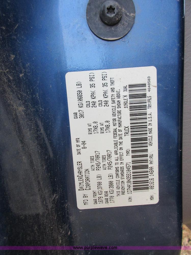 image for item I1826 2005 Dodge Ram 1500 Quad Cab pickup truck