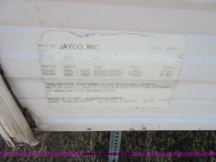 image for item I1829 1995 Jayco 263RK Eagle Series travel trailer