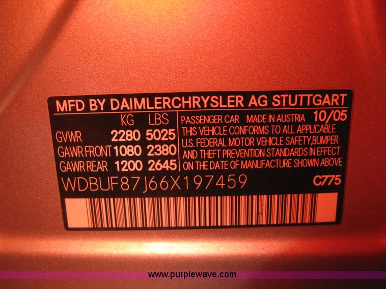 image for item J2985 2006 Mercedes Benz E350 4MATIC