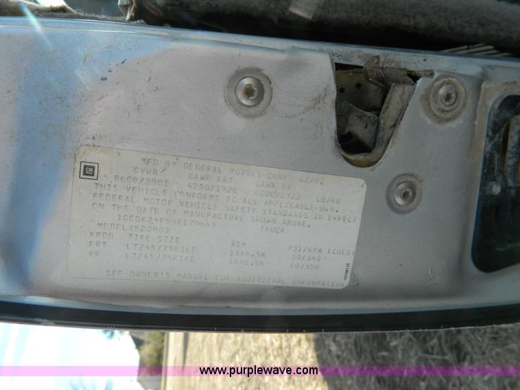 image for item J5158 1992 Chevrolet 2500 pickup truck