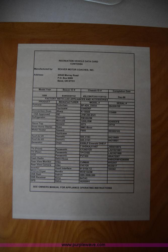 image for item K4987 1999 Magnum Contessa Beaver RV